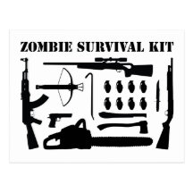 Zombie Survival Kit Post Cards