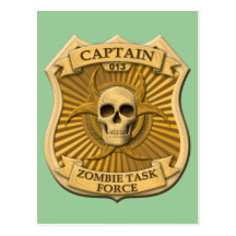 Zombie Task Force - Captain Badge Postcard