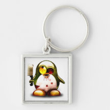 Zombie Tux (Linux Tux) Key Chains