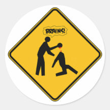 Zombie Warning Sign Stickers