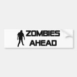 zombies ahead icon bumper sticker