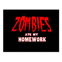 Zombies Ate My Homework Post Cards