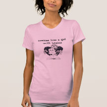 zombies love a girl with brains t-shirt