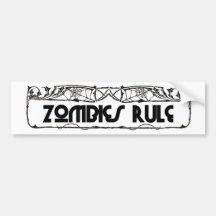 "Zombies Rule" Bumper Sticker