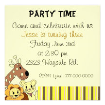 Zoo Animal Party Invitation