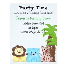 Zoo Animal Party Invitation