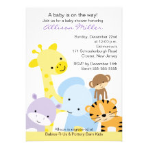 Zoo Animals Baby Shower Invitation