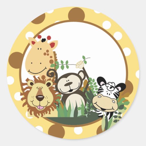 ZOO CREW Envelope Seals / Cupcake Toppers Stickers