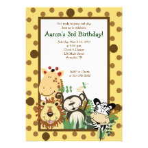 ZOO CREW Jungle Safari BIRTHDAY INVITE 5x7