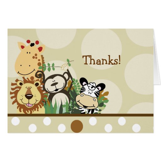 ZOO CREW Jungle Safari Folded thank you note Greeting Cards