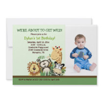 Zoo Crew Jungle Safari *PHOTO* Birthday 5x7 Personalised Announcements