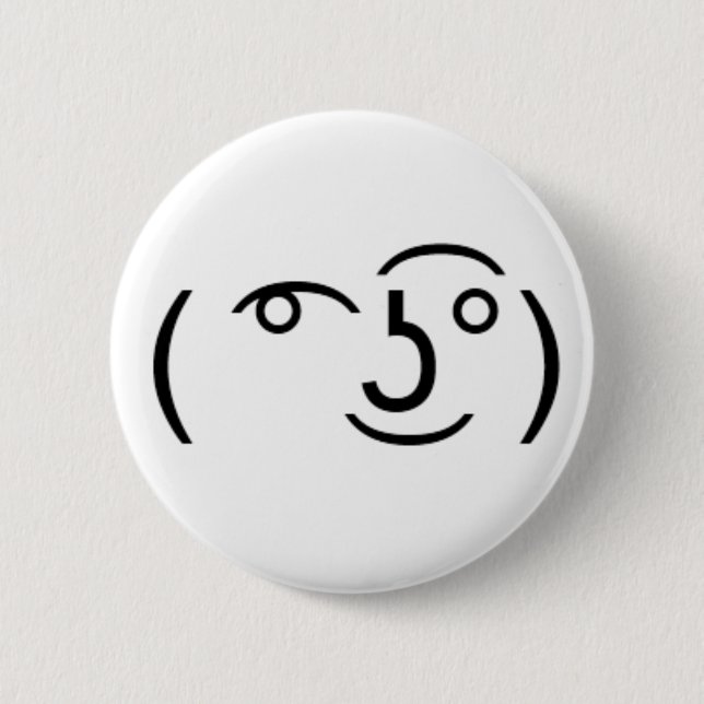 ( ͡° ͜ʖ͡°) that one creepy emoticon 6 cm round badge (Front)
