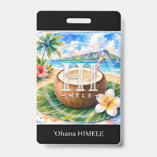 ʻOhana HIMELE Name Badge Coconut ID Badge