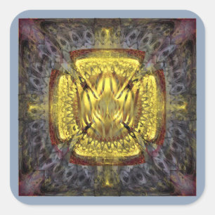 Аncient cross pattern square sticker