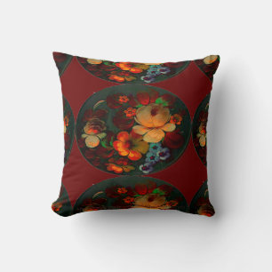 "Русские Цветы-Russian Flowers" Throw Pillow
