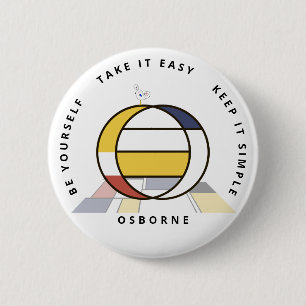 Сaptivating Neoplasticism Art Monogram. Letter O 6 Cm Round Badge