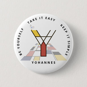 Сaptivating Neoplasticism Art Monogram. Letter Y 6 Cm Round Badge