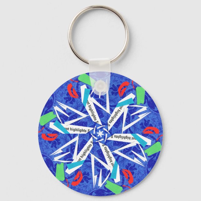 Сollage snowflakes key ring (Front)