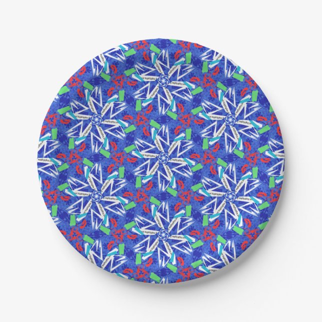 Сollage snowflakes paper plate (Front)