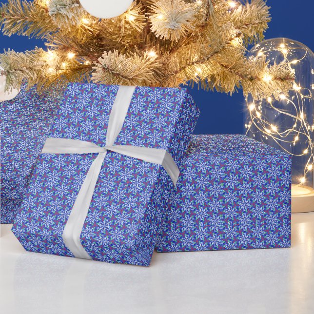 Сollage snowflakes wrapping paper (Holidays)