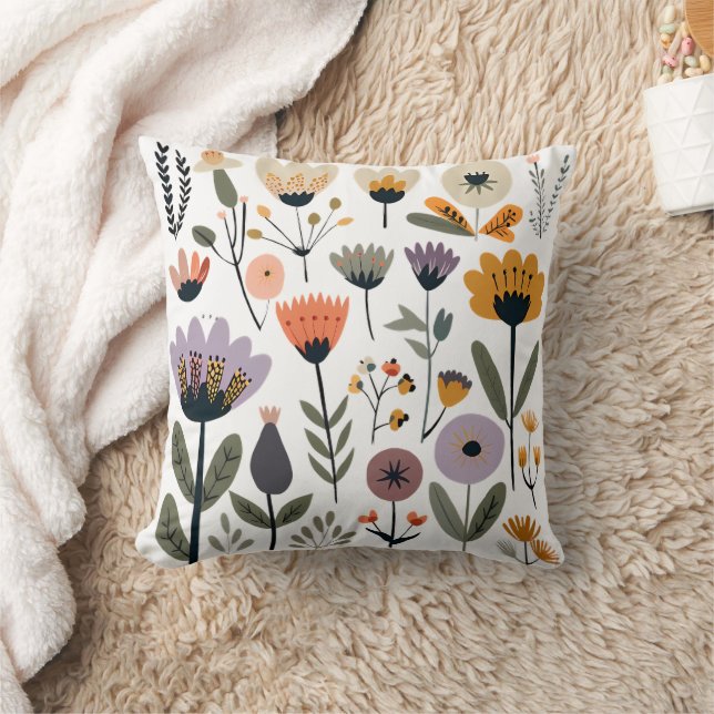 Сollection of vector flowers cushion (Blanket)