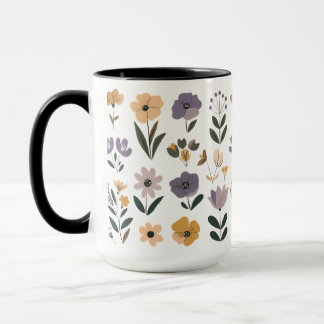 Сollection of vector flowers mug