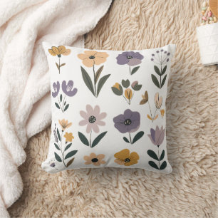 Сollection of vector flowers Throw Pillow