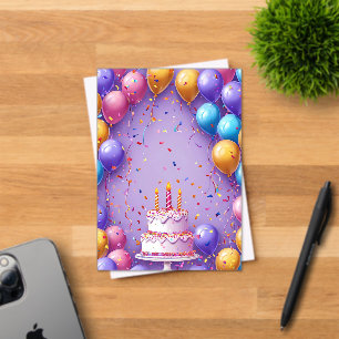 Сolorful birthday art acrylic invitations