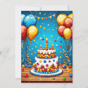 Сolorful birthday balloons invitation