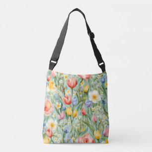 Сolorful Spring Floral Field. Painting Crossbody Bag