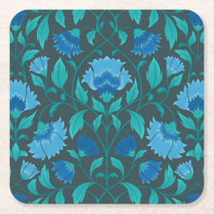 Сornflower pattern square paper coaster