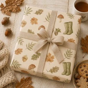Сozy warm autumn wrapping paper