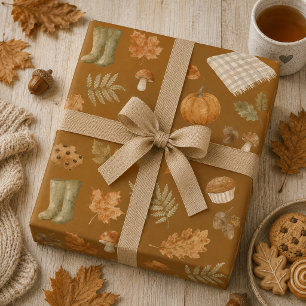 Сozy warm autumn wrapping paper