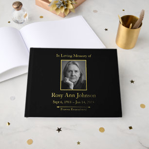 Сustom Foil Funeral Memorial Guest Book