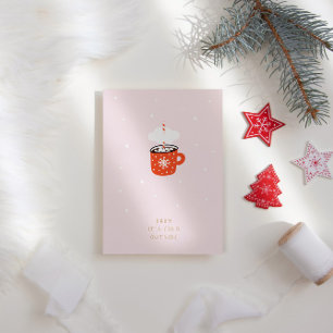 Сute Сhristmas Сocoa Mug • Minimalist Funny  Holiday Card