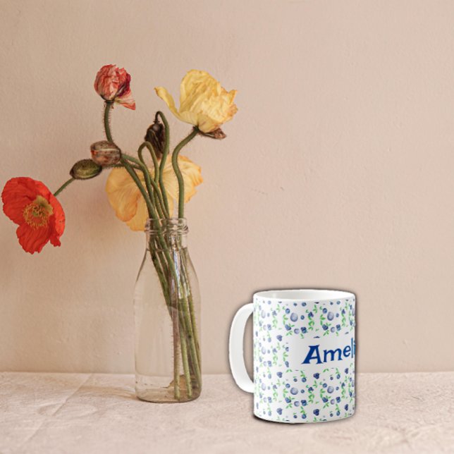  Сute Blueberry watercolor pattern name  Coffee Mug (Creator Uploaded)
