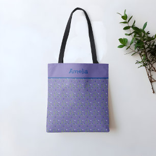 Сute Blueberry watercolor pattern name periwinkle Tote Bag