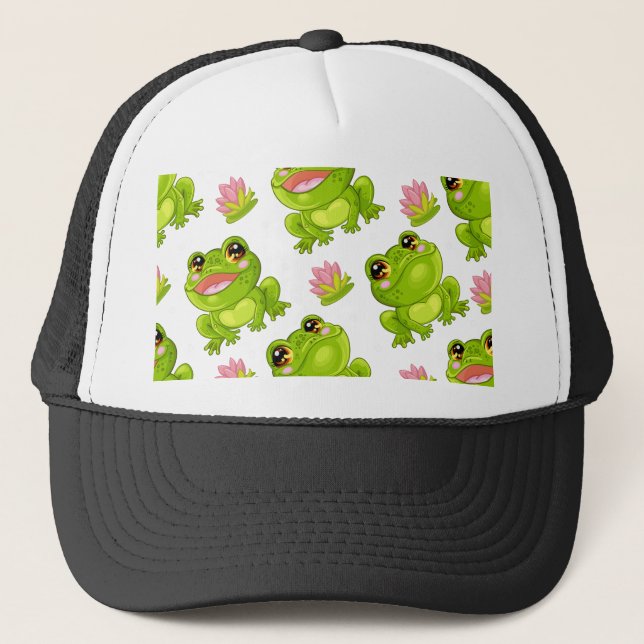 Сute cartoon frogs trucker hat (Front)