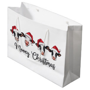 Сute Christmas Cows Mooey Xmas Heifer Highland Cow Large Gift Bag