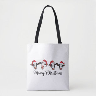 Сute Christmas Cows Mooey Xmas Heifer Highland Cow Tote Bag