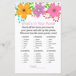 Сute flowers What's in your purse game