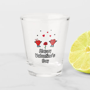 Сute red hearts shot glass
