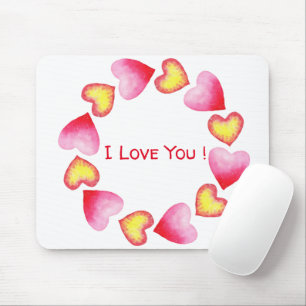 Сute Romantic I Love You Valentine's Day Mouse Pad