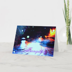 •·♥Яömǻñtî¢ Snowy Night Scene Greeting Card♥·• Card