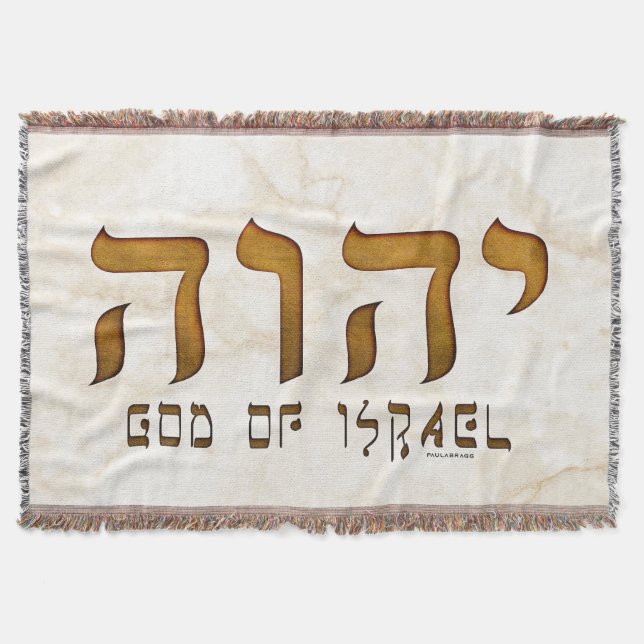 יהוה Yehweh Jehovah God Tetragrammaton Throw Blanket (Front)