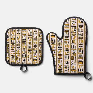 الهيروغليفية Oven Mitt and Pot Holders Oven Mitt & Pot Holder Set