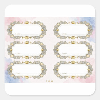 ملصقات لوتس ذهبية فاخرة - Golden Lotus Ankh Mandal Square Sticker