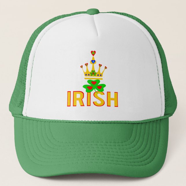 ❤ټ☘I Love Irish-Awesome St Patrick's Day Trucker Hat (Front)