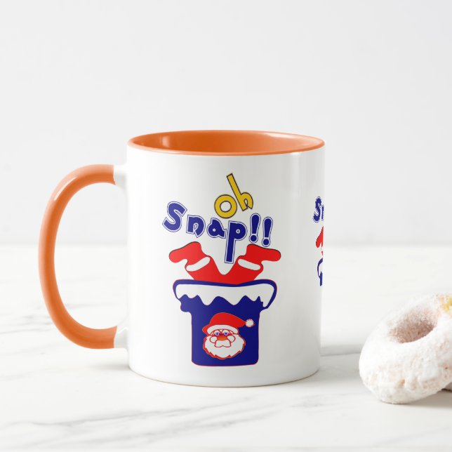 🎅ټOh! Sanp, Clumsy Santa Stuck in a Chimney Combo Mug (With Donut)