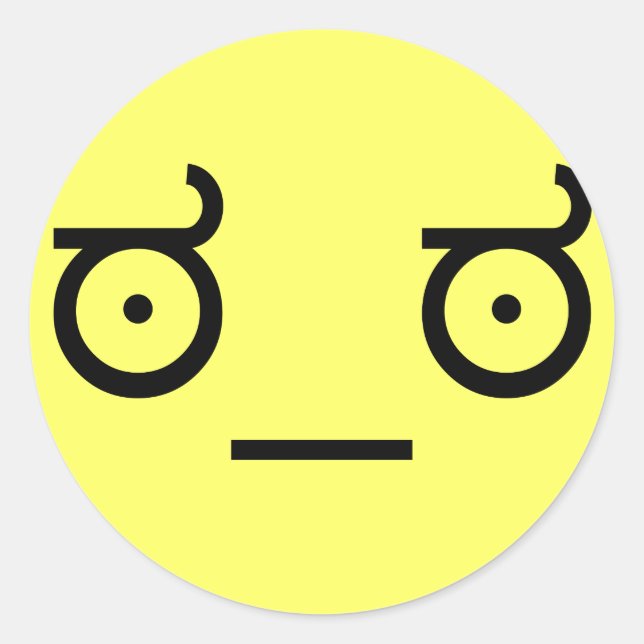 ಠ_ಠ Look of Disapproval ASCCI Text Art Funny Face Classic Round Sticker (Front)